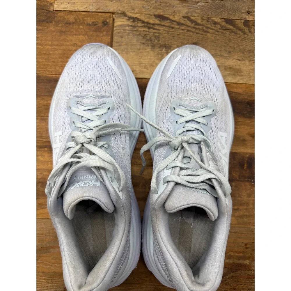 Hoka Bondi 8 Womens Running Shoes Grey Lilac 1127952 US 9B